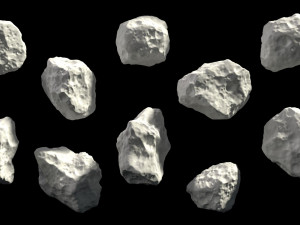 asteroids - set of 10 unique variations Modelo 3D