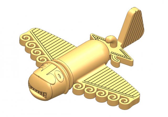 columbian gold plane 3d print model 3D 프린트 모델 .c4d .max .obj .3ds .fbx .stl .blend 