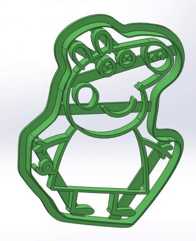 peppa pig family 3d print cookie cutters model 3D Print Model .c4d .max .obj .3ds .fbx .stl .blend 