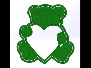 teddy bear 3d print cookie cutters model 3D Druckmodell