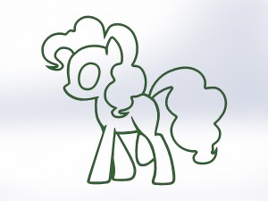 rainbow pony 3d print cookie cutters model 3D Print Model