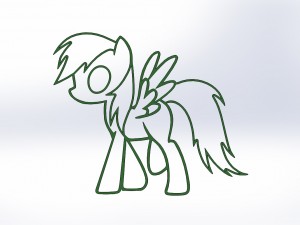 rainbow pony 3d print cookie cutters model 3D Print Model
