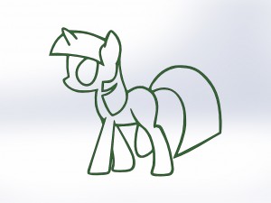rainbow pony 3d print cookie cutters model 3D Print Model