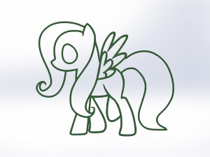 rainbow pony 3d print cookie cutters model 3D Print Model