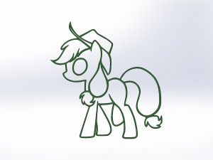 rainbow pony 3d print cookie cutters model 3D Print Model