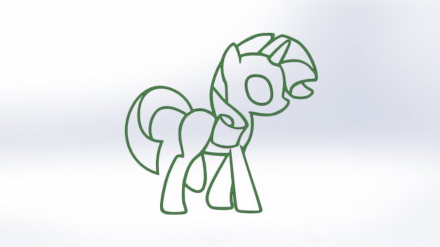 Download rainbow pony 3d print cookie cutters model 3D Model