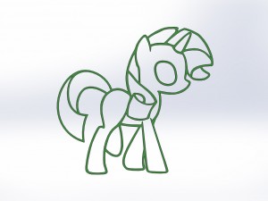 rainbow pony 3d print cookie cutters model 3D Print Model