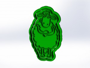 shaun the sheep 3d print cookie cutters models 3D 打印模型