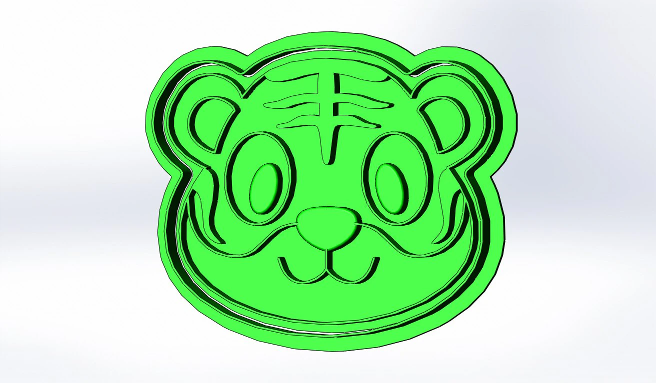 tigers set of 4 3d print cookie cutters 3D Print Model .c4d .max .obj .3ds .fbx .stl .blend 