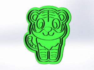 tigers set of 4 3d print cookie cutters 3D प्रिंट मॉडल
