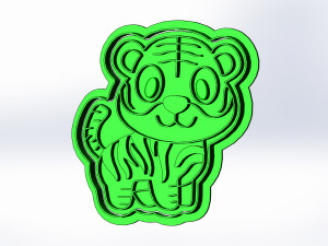 tigers set of 4 3d print cookie cutters 3D प्रिंट मॉडल