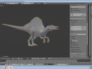 untextured rigged spinosaurus 3D Model