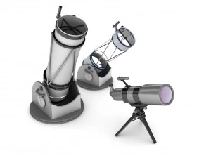 refrator de telesc&oacute;pios e sistema refletor Modelo 3D