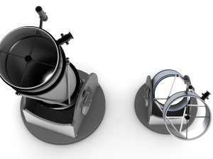 refrator de telesc&oacute;pios e sistema refletor Modelo 3D