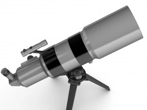 refrator de telesc&oacute;pios e sistema refletor Modelo 3D