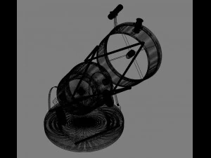 refrator de telesc&oacute;pios e sistema refletor Modelo 3D