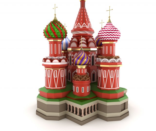 moscow cathedral russian famous symbol 3D मॉडल .c4d .max .obj .3ds .fbx .stl .blend 