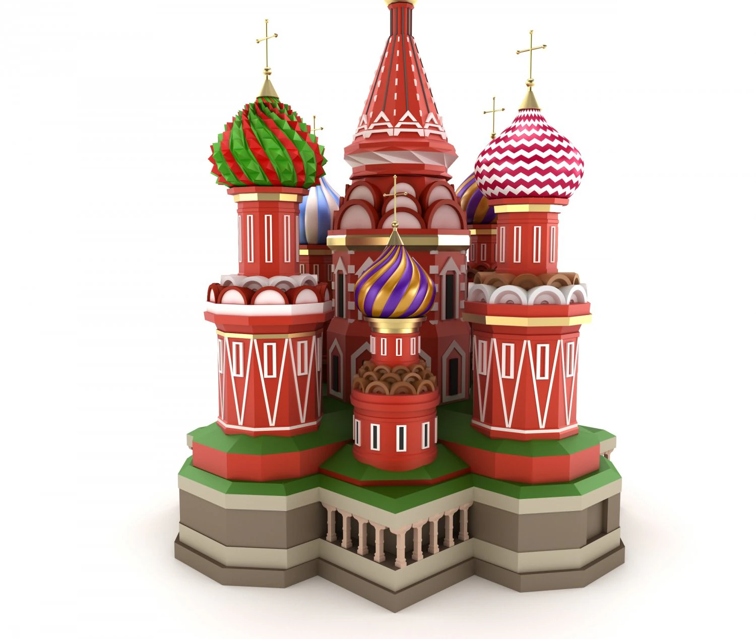 moscow cathedral russian famous symbol 3D Model .c4d .max .obj .3ds .fbx .stl .blend 