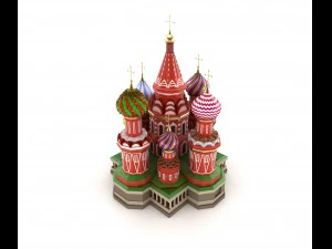 moscow cathedral russian famous symbol 3D Model