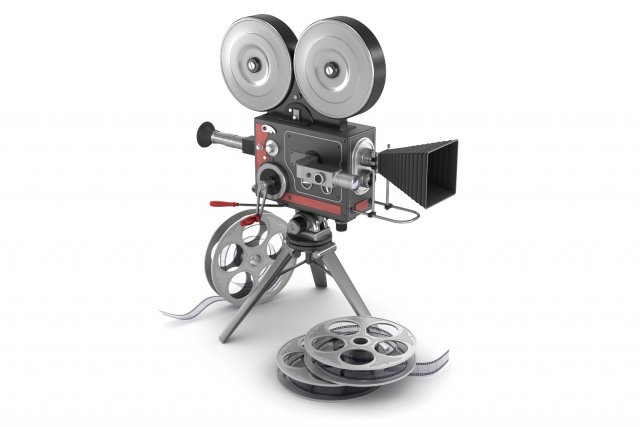 Vintage movie camera and film | 3D model