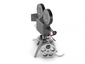 vintage movie camera and film 3D Model