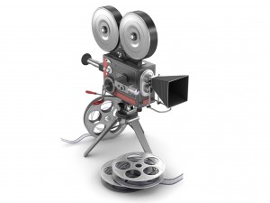 vintage movie camera and film 3D Model