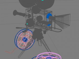 vintage movie camera and film 3D Model