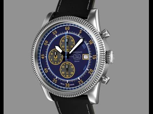 自分でデザインしたクロノグラフ腕時計 3Dモデル