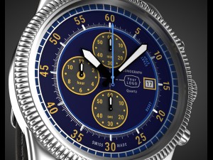 chronograph wrist watch my own design 3D Модель