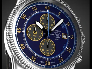 chronograph wrist watch my own design 3D Model