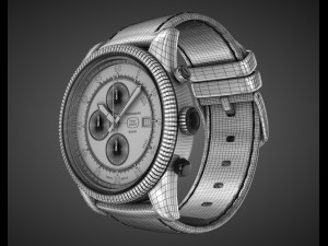 chronograph wrist watch my own design 3D Модель
