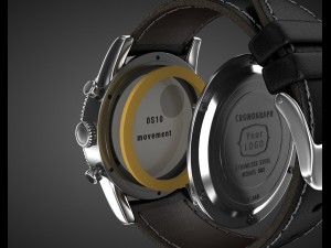 chronograph wrist watch my own design 3D Модель