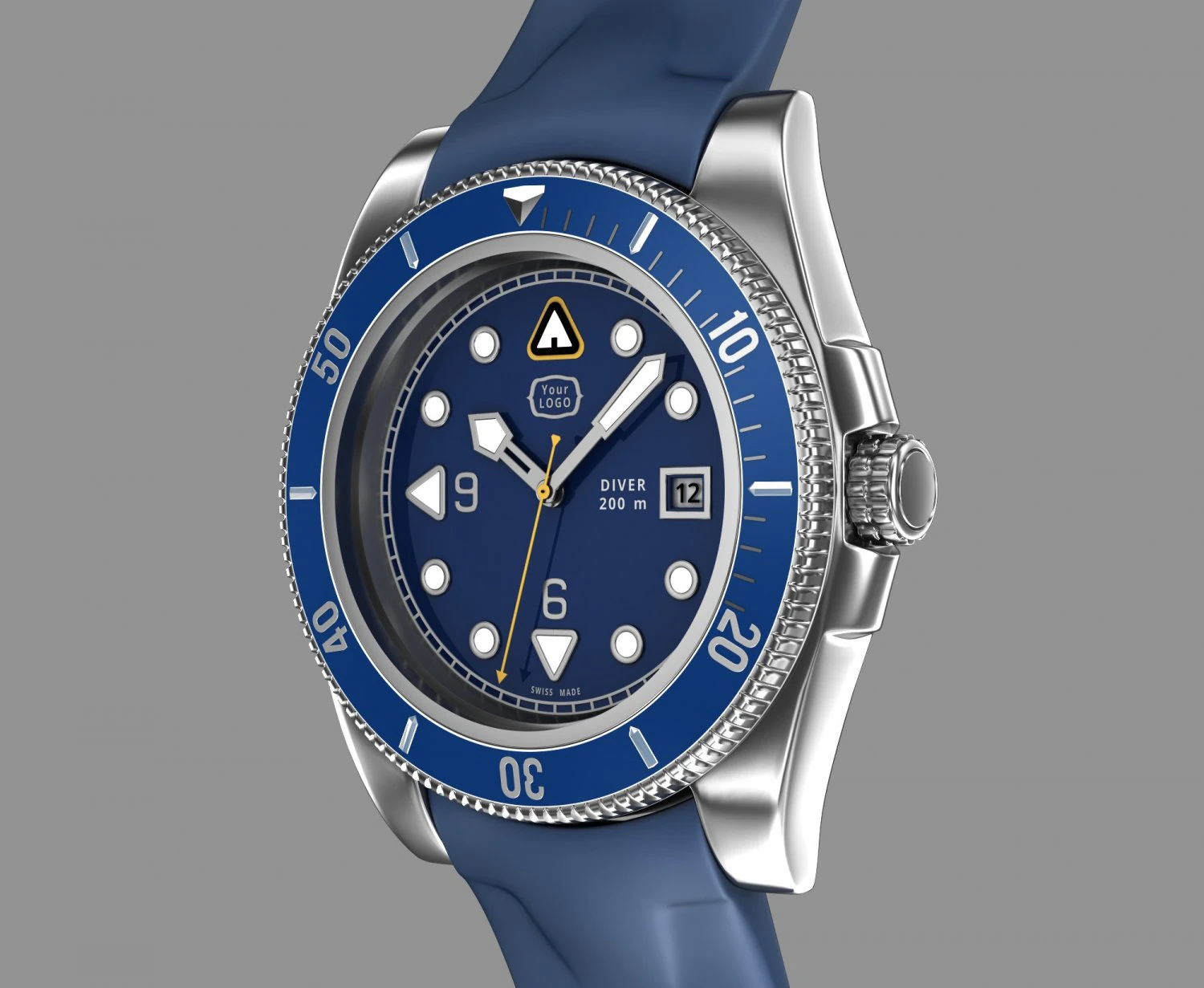 diver wrist watch my own design 3D Model .c4d .max .obj .3ds .fbx .stl .blend