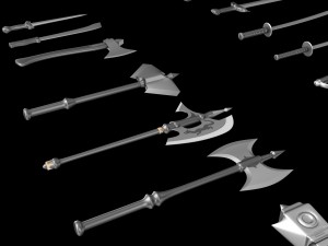 world set collection swords and axes set 3Dモデル