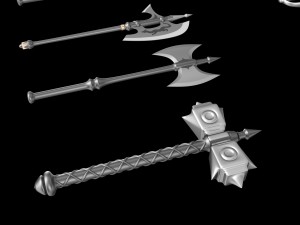world set collection swords and axes set 3Dモデル