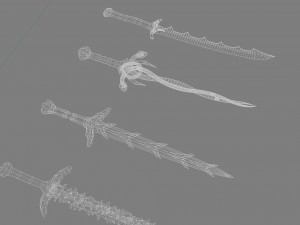 world set collection swords and axes set 3Dモデル