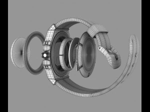 rel&oacute;gio de pulso moderno meu pr&oacute;prio design Modelo 3D