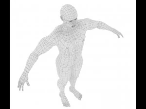 human skeleton and body rigged 3D Model