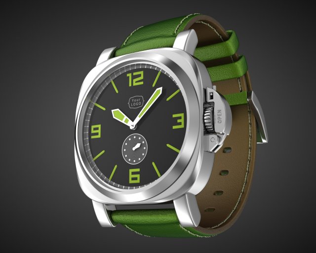 aviator wrist watch my own design 3D मॉडल .c4d .max .obj .3ds .fbx .stl .blend 