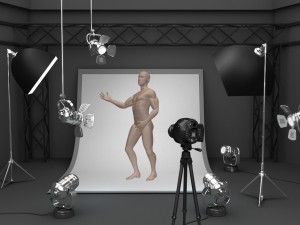 photo studio equipment and white background 3D Model