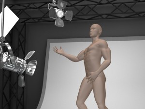 photo studio equipment and white background Modello 3D