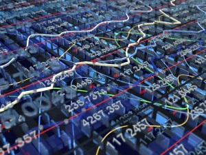 抽象的金融或股市背景 3D 模型