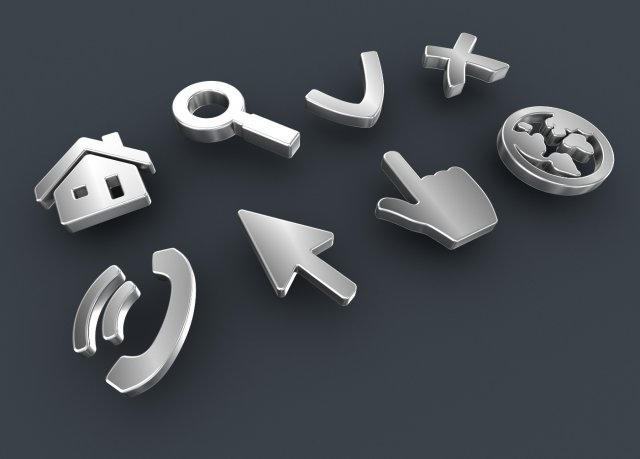 web 3d icons set Model 3D .c4d .max .obj .3ds .fbx .stl .blend 