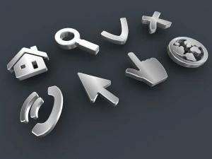 ensemble d'ic&ocirc;nes web 3d Modèle 3D