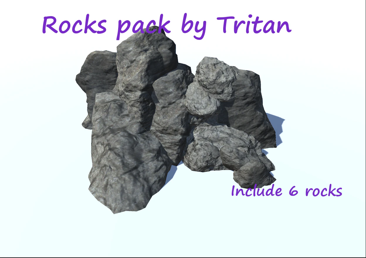 rocks pack low-poly 3D Model .c4d .max .obj .3ds .fbx .stl .blend 