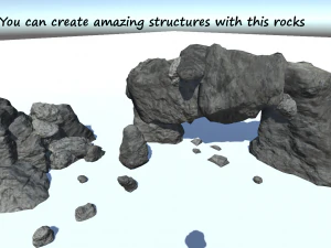 rocks pack low-poly 3D Model