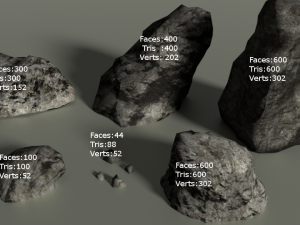 rocks pack low-poly 3D-Modell