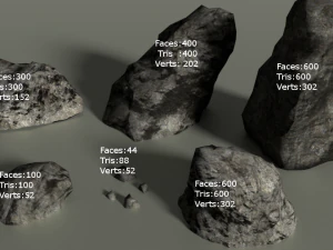 rocks pack low-poly 3D Model