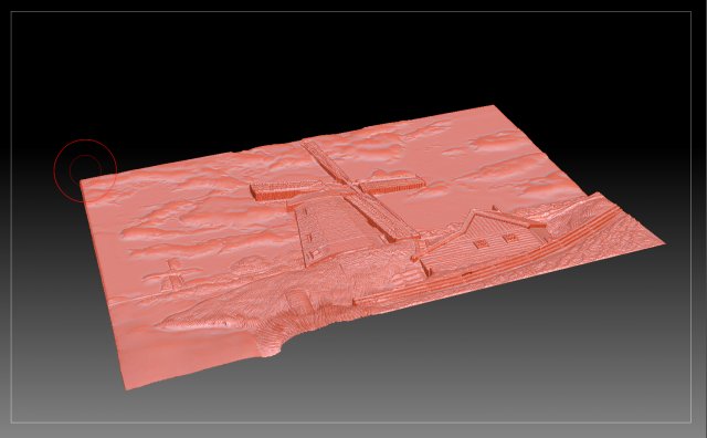 3d pano windmill in the village 3D Model .c4d .max .obj .3ds .fbx .stl .blend 
