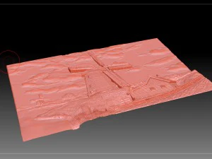 Moulin à vent panoramique 3D dans le village Modèle 3D